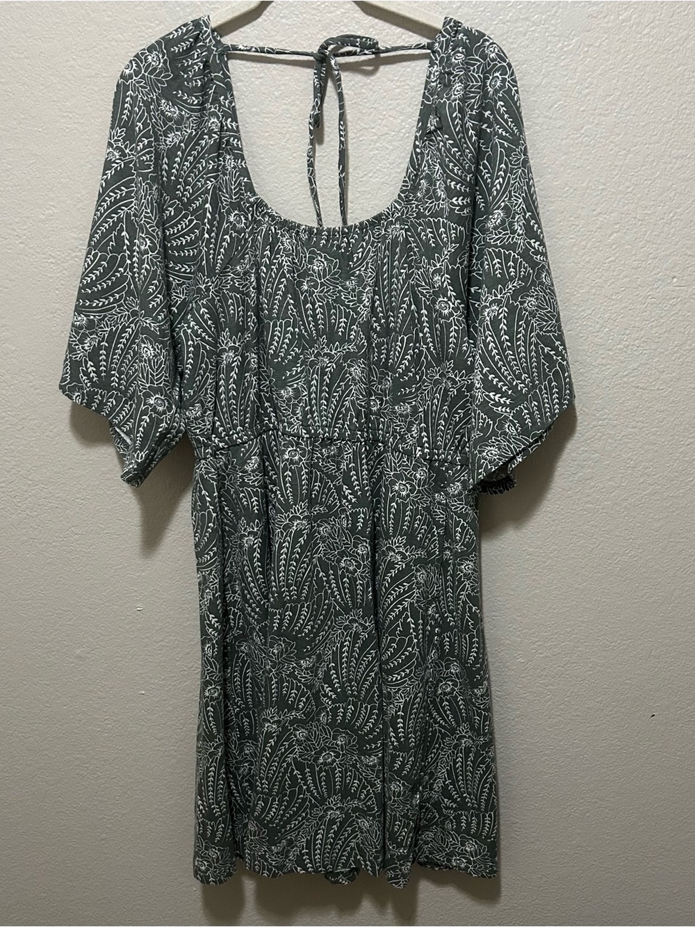 Pact Green Printed Square-Neck Midi Dress - Picture 5 of 11